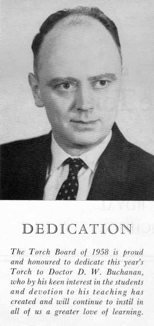 Photo of Dr. Donald Buchanan from 1958 Torch dedication