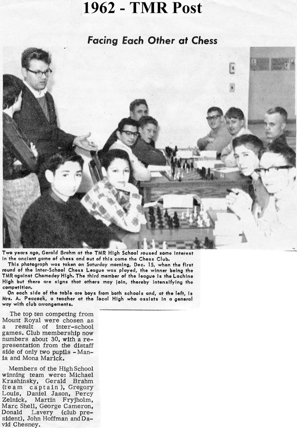 Photo of 1962 Chess Team