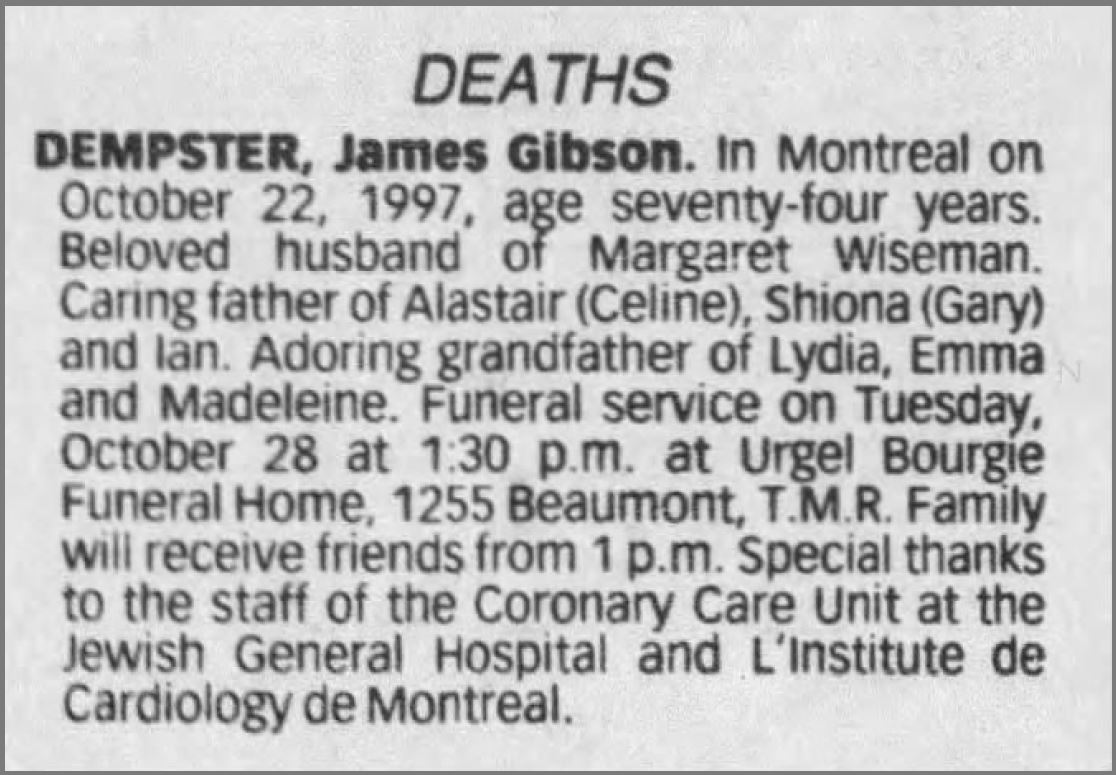 Obituaray of James Dempsey