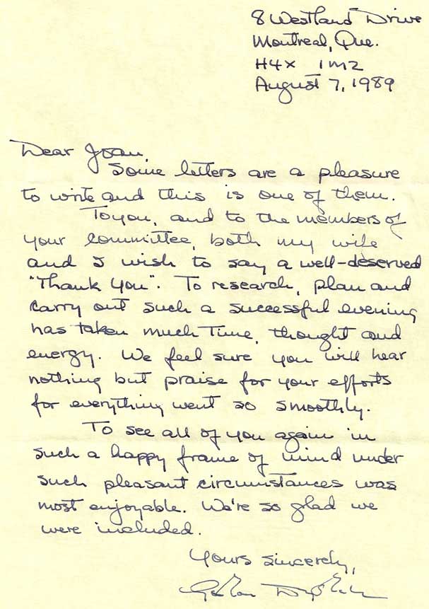 1989 Letter from Mr. Drysdale