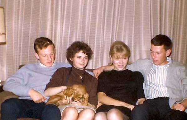 1964 Photo of Roland Lawton, Sandie LeMessurier, Barbara Rager and Jim King