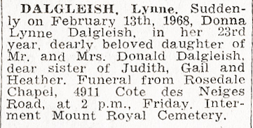 Obituary for Lynne Dalgleish