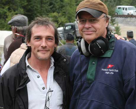 Louis Belanger and Trevor Ferguson on the set of The Timekeeper.