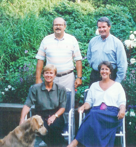 Photo of Ray Powll, brother in law Boak, sister Diane and wife Peggy