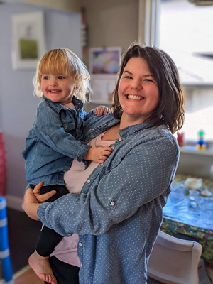 Photo of daughter Lizzie and seventh grandkid Phoebe