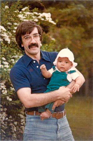 Photo of Don White and daughter Joanna in 1978